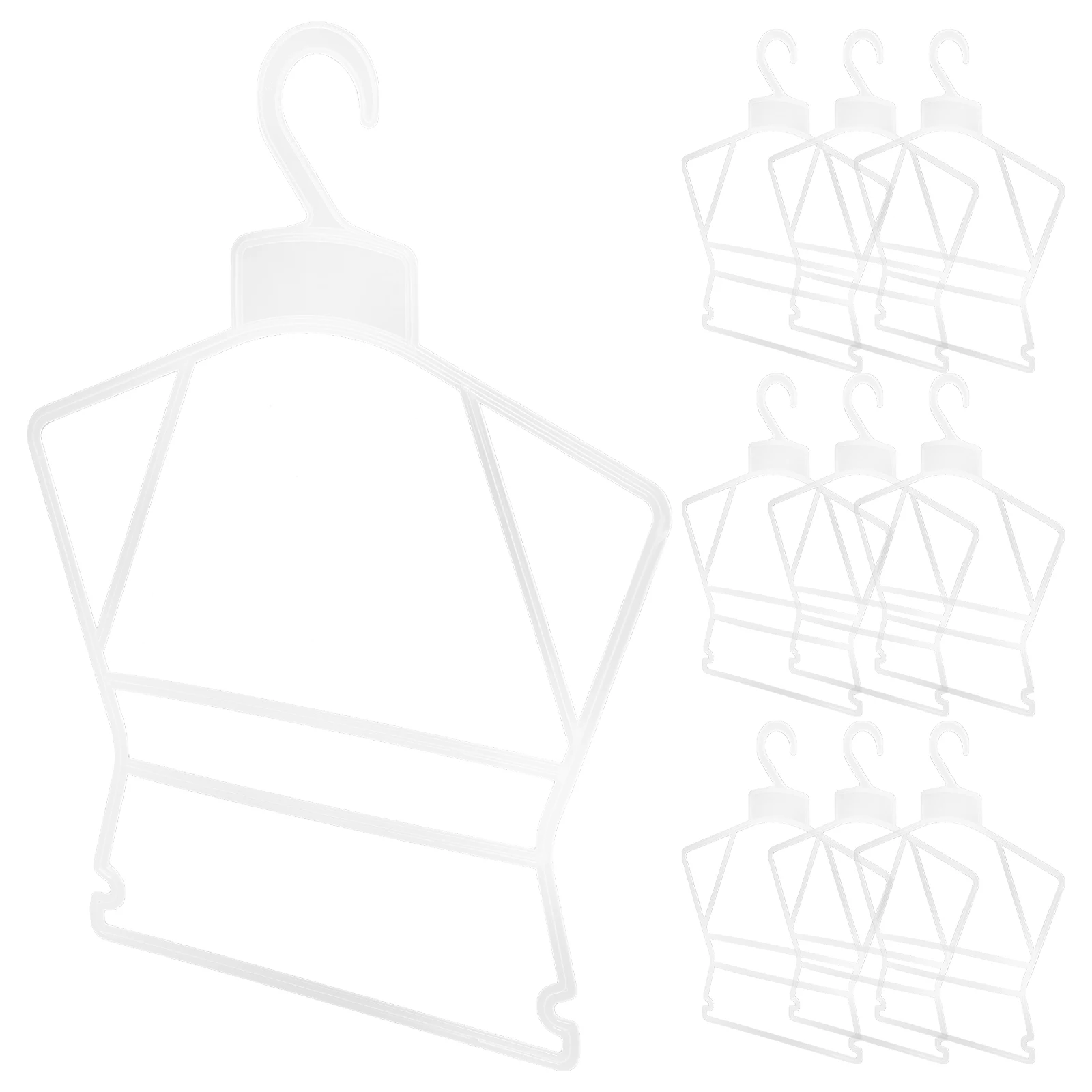 

10pcs Plastic Baby Hangers for Kids Clothes Toddler Coat Hanger White Smooth Polished Closet Storage Display