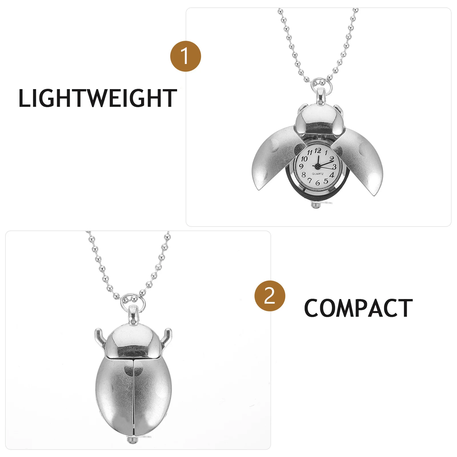 

1pc Vintage Pocket Watch Decorative Hanging Watch Beetle Shaped Zinc Alloy Retro Design Pendant For Clothing