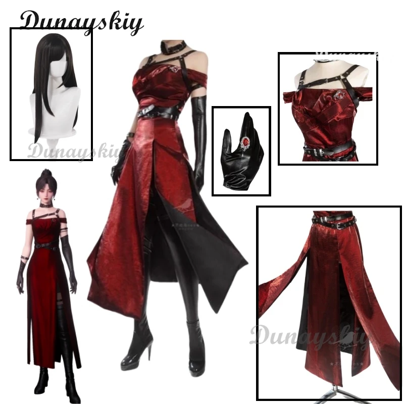 Sylus Cosplay Costume Game Love and Deepspace Heroines Cosplay Women Fashion Red Dress Halloween Costume Role Play Clothing