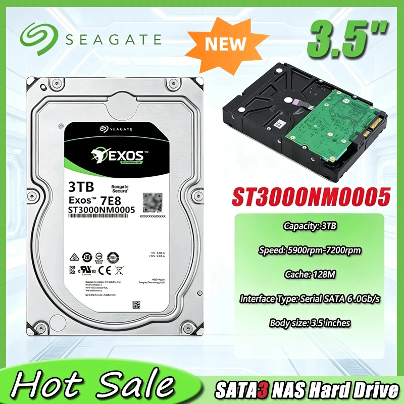 

For Seagate 3T Enterprise Hard Disk 3TB Desktop Monitoring Video NAS Array ST3000NM0005