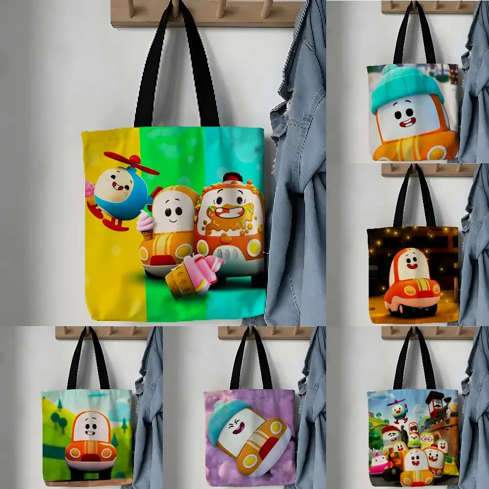 Storage Bags Aesthetic Canvas School Shoulder Bag Lightweight Grocery Shopping Bag Anime Cartoon G-Go! Go! Cory Carson