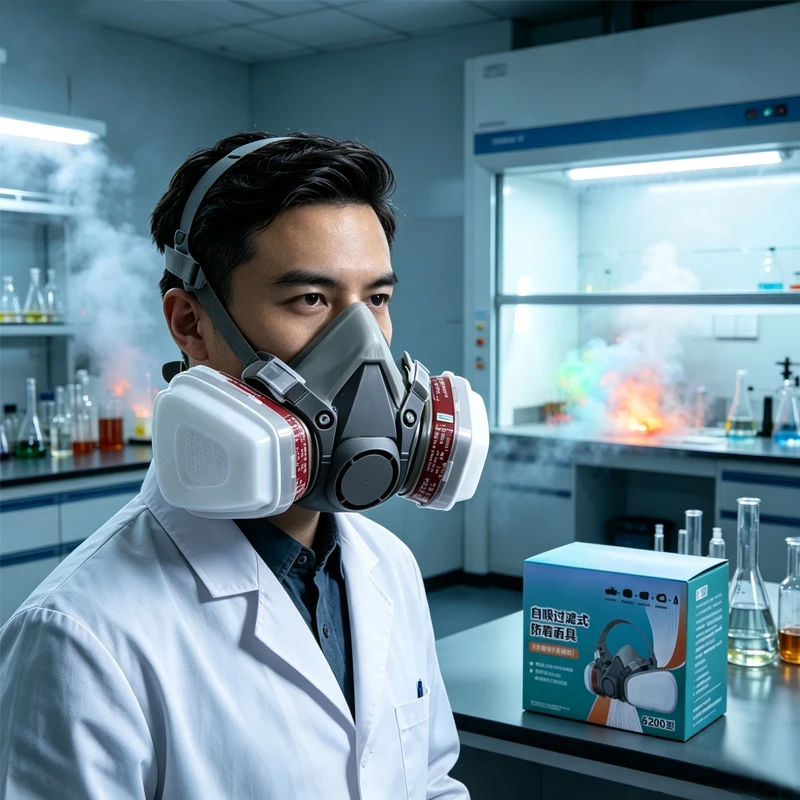 1pcs Dust And Gas Mask Proof Spray Painting Polishing Proof Chemical Gas Smoke Suitable For Fire Scenes Mines Chemical Factory