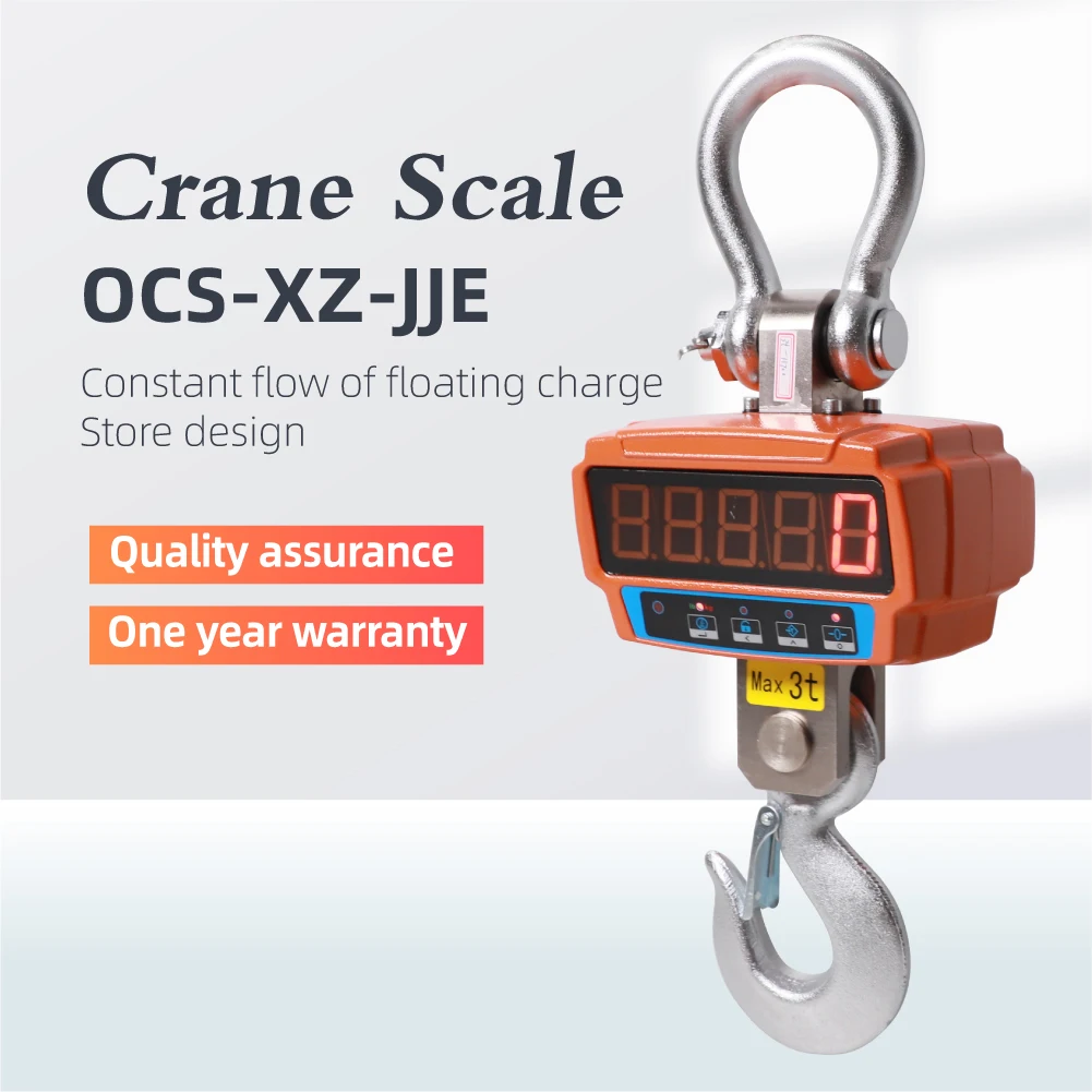 JJE Electronic Hook Scale 1t/2t/3t/5t/10t/15t: Anti-sway, Stable and Fast, Industrial Direct-View Hook Scale