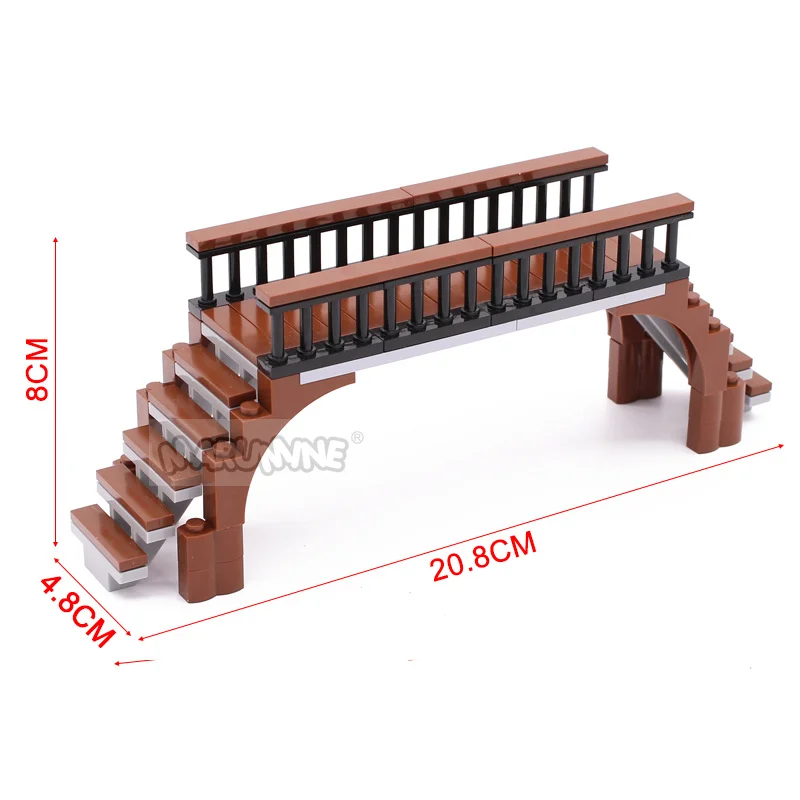 Marumine Idea Steet View Overpass MOC Build Bricks Set Pedestrian Bridge Railway Model Kit DIY Construction DIY Blocks Toys