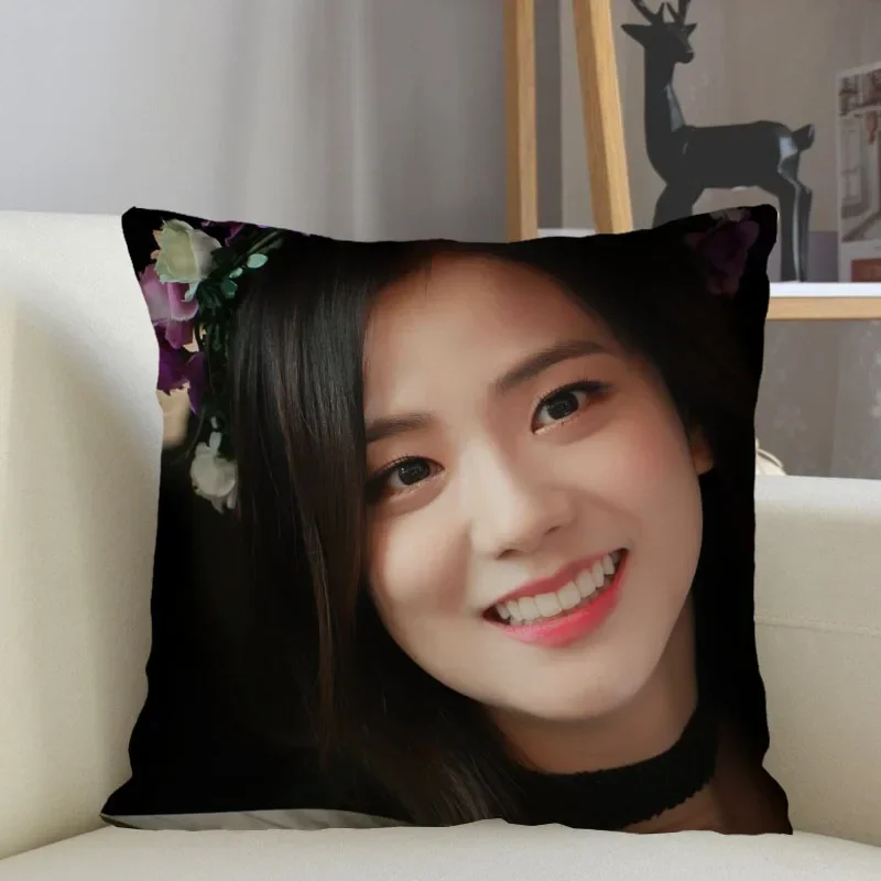 Kim Jisoo Pillowcase Sofa Decorative Cushion Cover Pillowcase Home Decor Drop Shipping Wholesale 45x45cm 18x18Inch