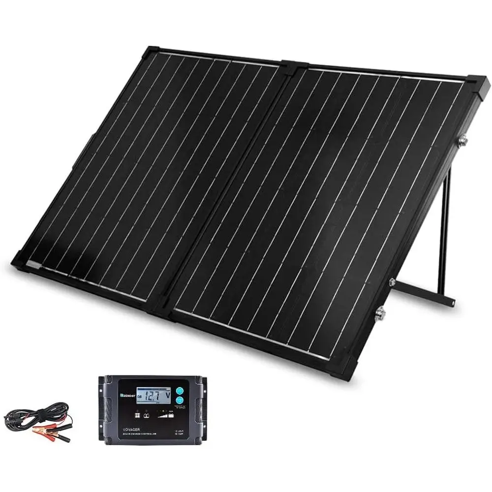

100W Portable Solar Panel Kit, 25% Efficient with 20A Controller or 12V Battery Power Station, N-Type Tempered Glass for RV and