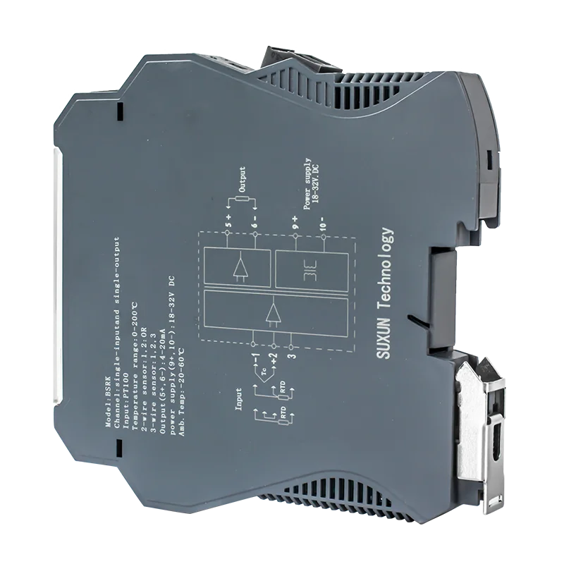 

DC 24V PT100 0-850C Temperature Transmitter 4-20mA to 0-10V Temperature Converter Sensor 1 In 1 Out Temperature Transmitter