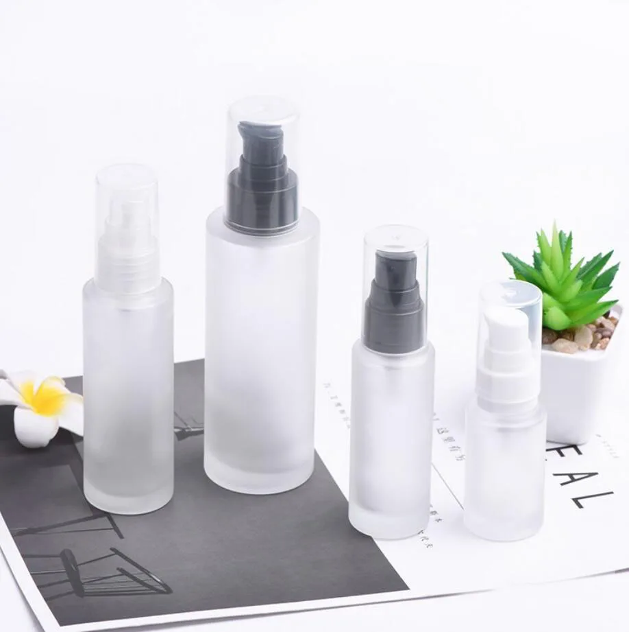 

50ml frosted glass bottle pump lotion/emulsion/serum/foundation/toner/moisture essence toilet water/toilet skin care packing