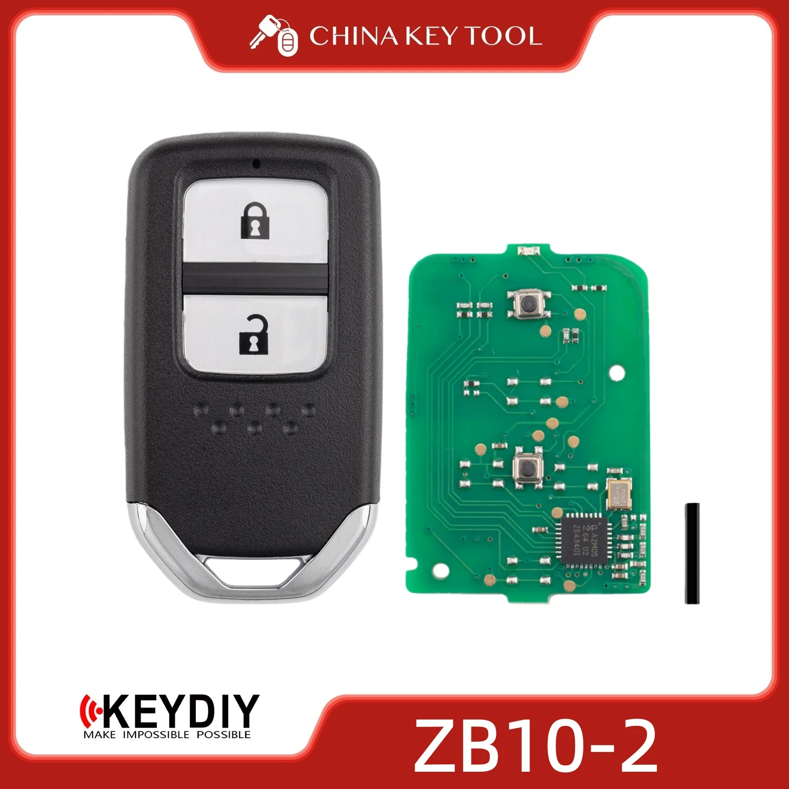 

KEYDIY KD ZB10-2 Универсальный интеллектуальный дистанционный ключ с 2 кнопками для программирования автомобильных ключей