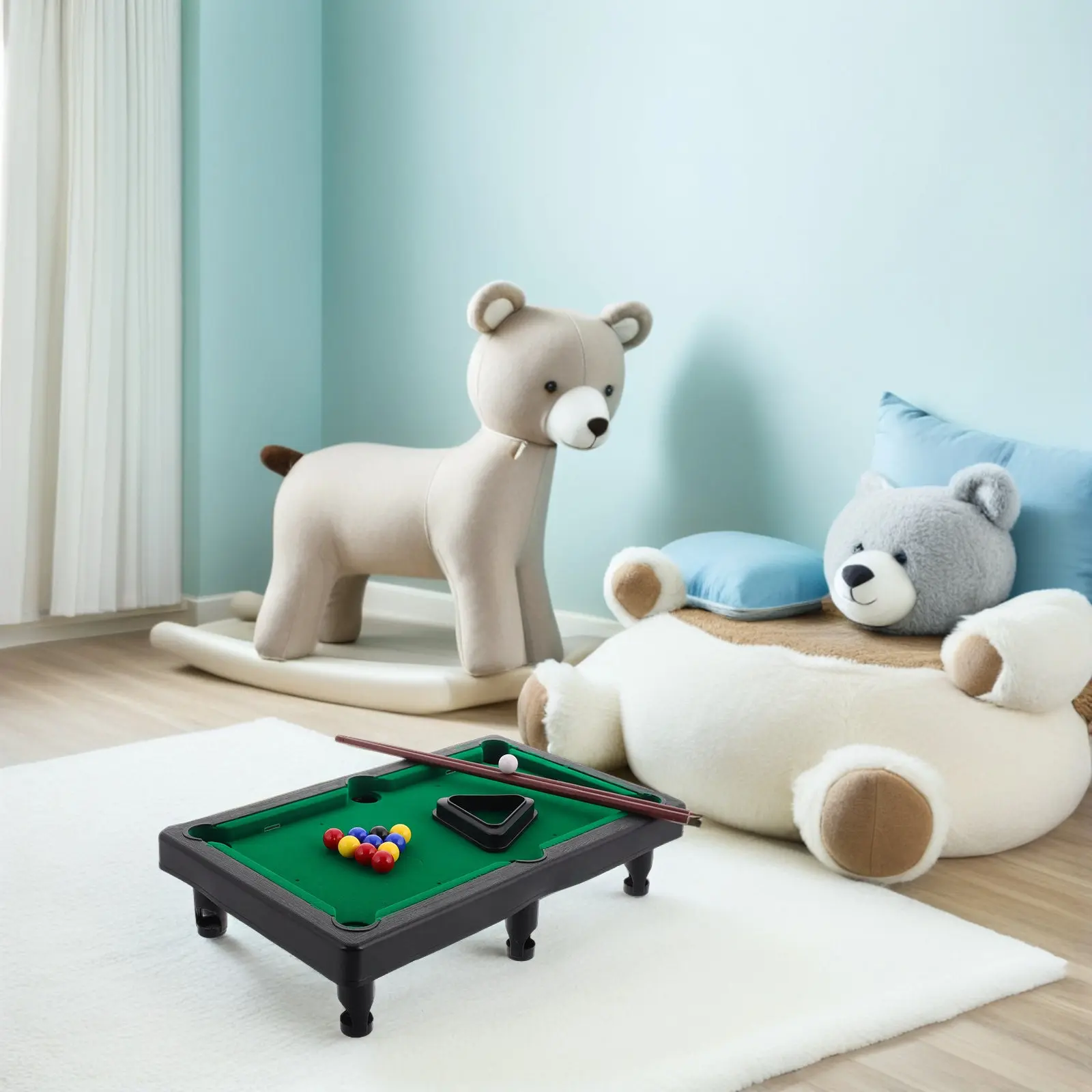 1Set Children's Mini Billiards Table Kids Pool Table Small Space Friendly Sturdy Materials Strategic Thinking Development
