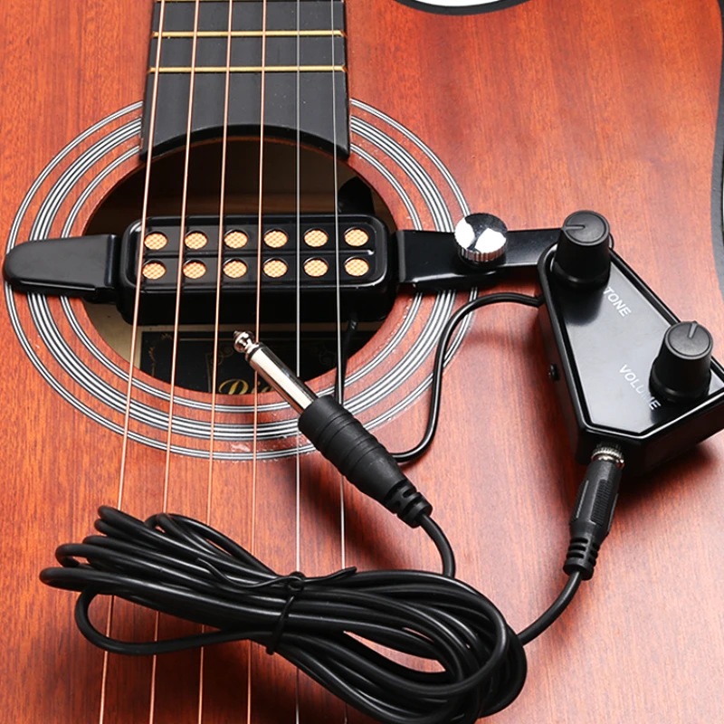 Acoustic Guitar Pickup Special Card Accent Hole Folk Guitar Pickup 3 M Line Musical Percussion Instruments Accessories