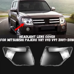 For Mitsubishi PAJERO V87 V93 V97 2007-2018 Headlight Shell Mask Transparent Headlamp Cover Lampshdade Plexiglass