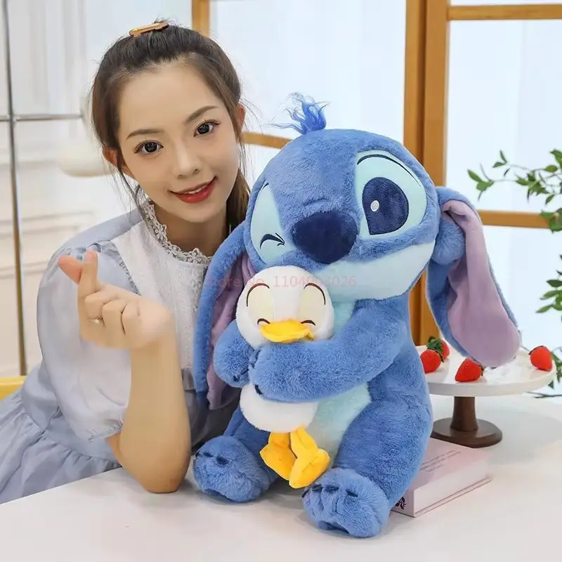 Stitch Plushie muñecos de peluche de dibujos animados juguetes Kawaii Anime muñecos de peluche suaves almohada de felpa juguetes tranquilizadores regalo de cumpleaños para niños niñas