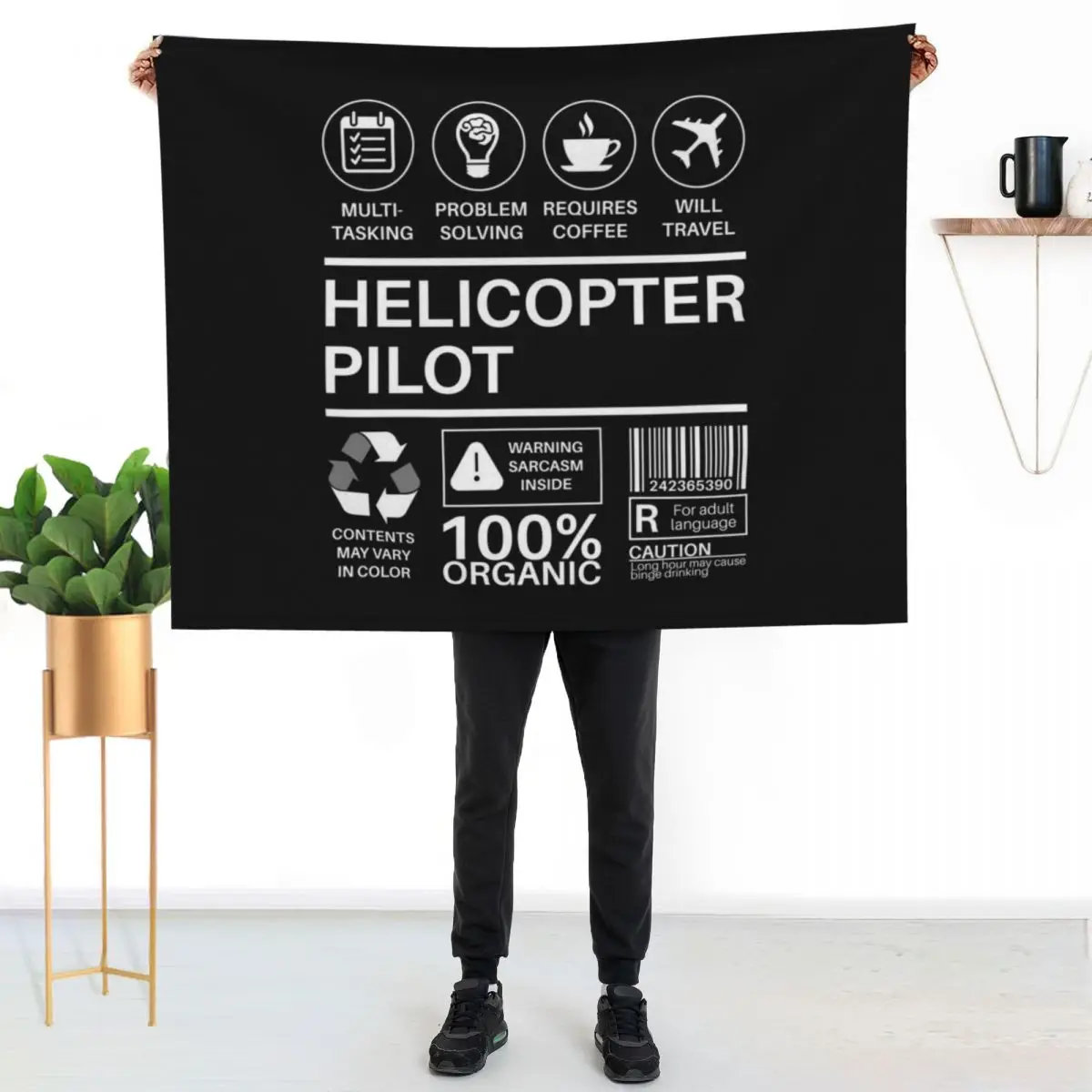 Helicopter Pilot Multitasking Certified Job Gift Item Throw Blanket Thermal For Sofa Thin Furrys Winter beds Soft Plaid Blankets
