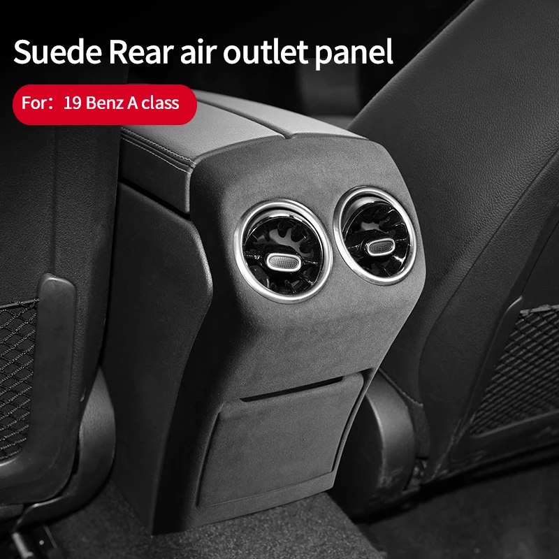 Suede Trims For Mercedes-Benz A Class W177 V177 Car Rear Air Vent Outlet Cover Panel Frame Interior Upgrade Accessories