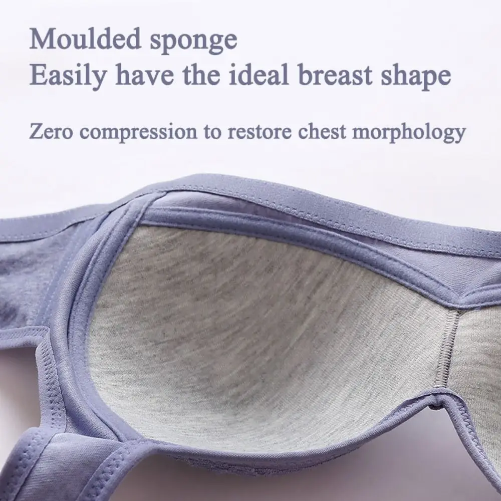 

Vest Style Women's Underwear Comfortable Breathable Summer Wireless Bra 3/4 Cup Widen Band Floral Printed Underwear Seniors