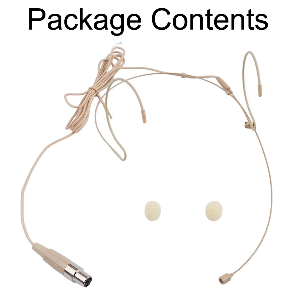 Высококачественный бежевый мини XLR 4 Pin TA4F Штекерный разъем для микрофона головка изношенный двойной ушной крючок гарнитура микрофон для Shure