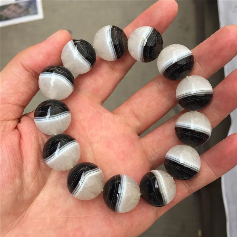 Natural Agate Cornucopia, One-line Round Beads, One-ring Bracelets, Popular Joker Bracelets for Men and Women.