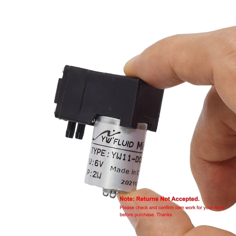 YW11 Micro Mini Piston Diaphragm Pump DC 3V-6V 3.7V 5V Air Water Suction Vacuum Pump Gas Fluid Self-Priming Pump