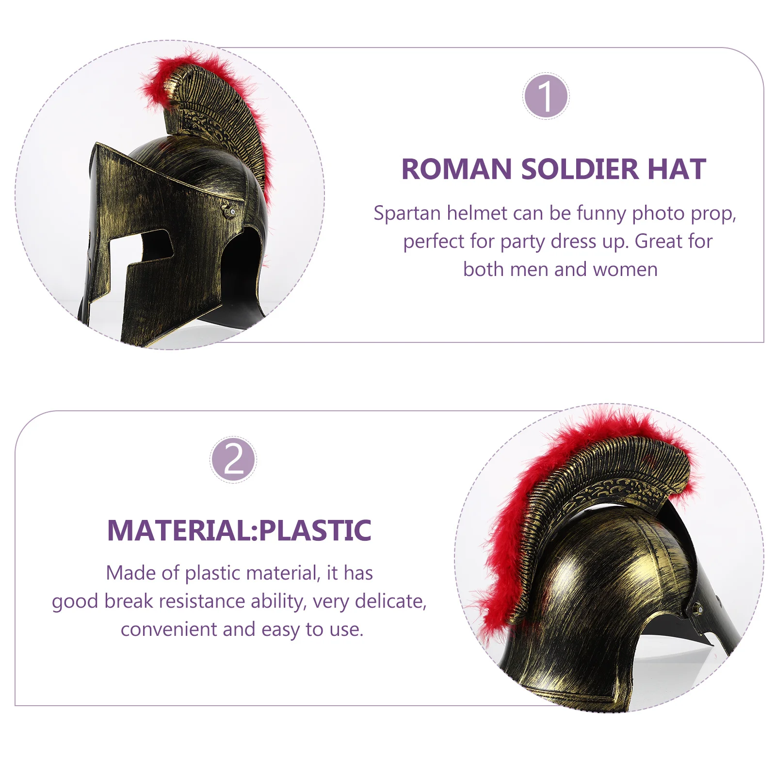 صغيرة التاج الأحمر المحارب البلاستيك خمر الجندي الروماني قبعة ل تأثيري زي حفلة ملحق الرجال النساء كرنفال #4