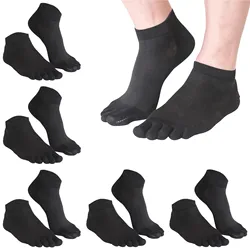 Mens Toe 5 Pairs Cotton Low Cut Socks 5 Finger Breathable Soft Mens Socks