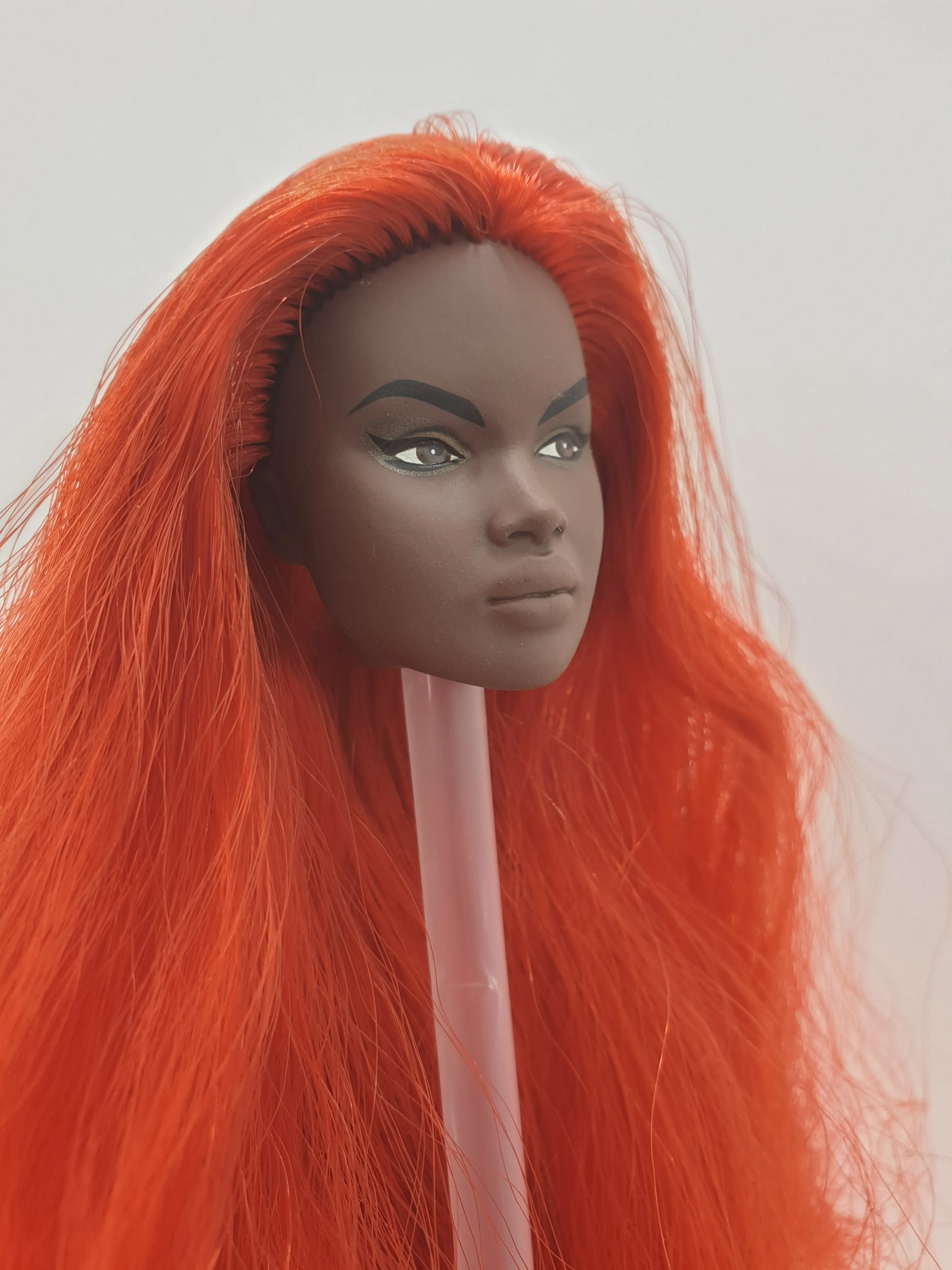 Fashion Royalty 1/6 Scale Nadja Rhymes Dark A Skin Red Hair Rerooted Integrity FR Doll Head