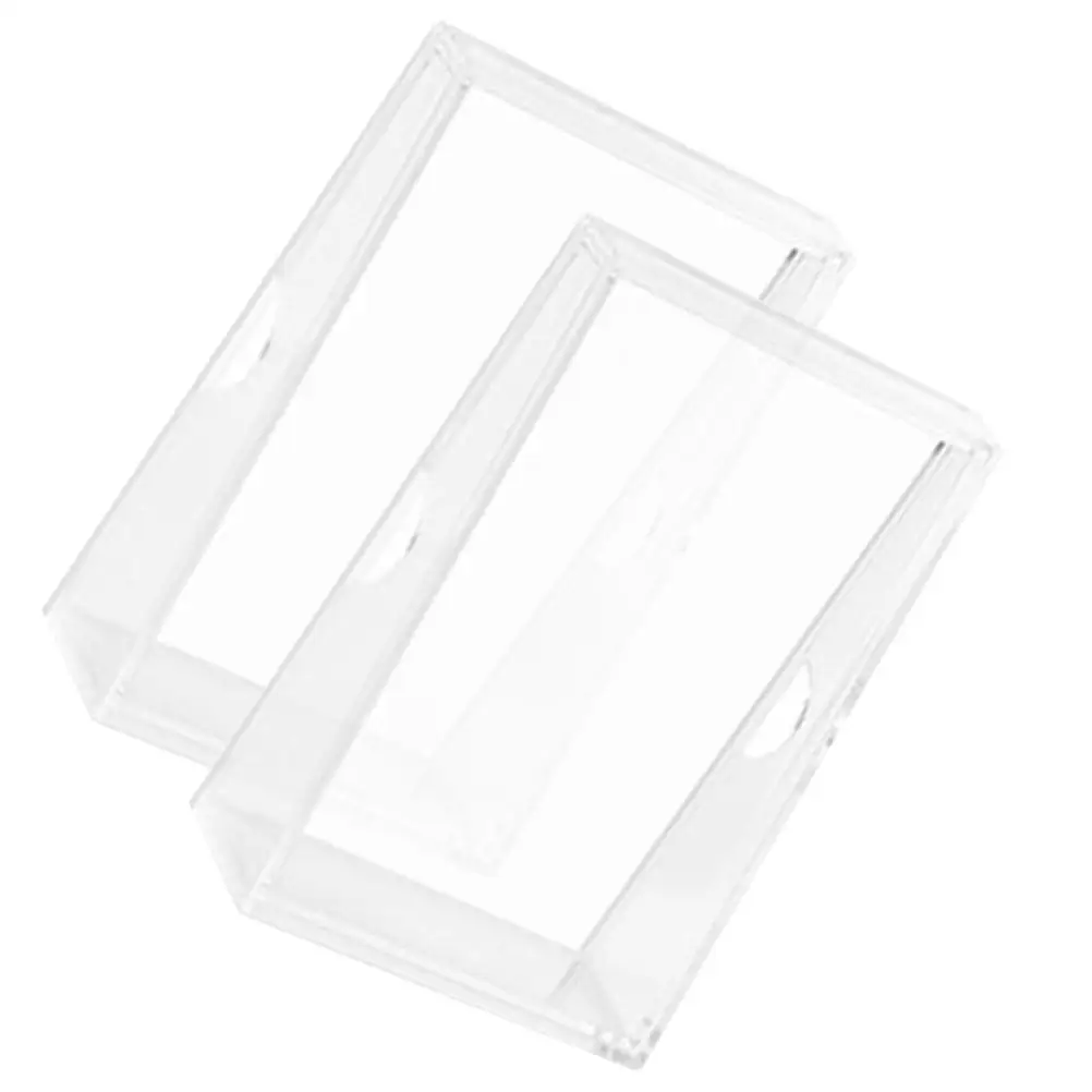 2 pcs Acrylic Storage Boxes for Coins Currency Display Holder Clear Case Transparent Keepsake Container