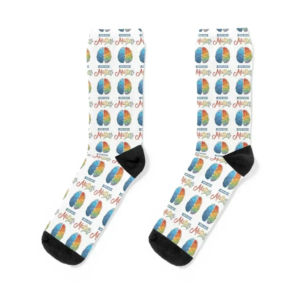 

Mental Health Matters - Mental Health Therapy Gift for Therapist or Counselor Socks ankle Running Woman Socks Men's