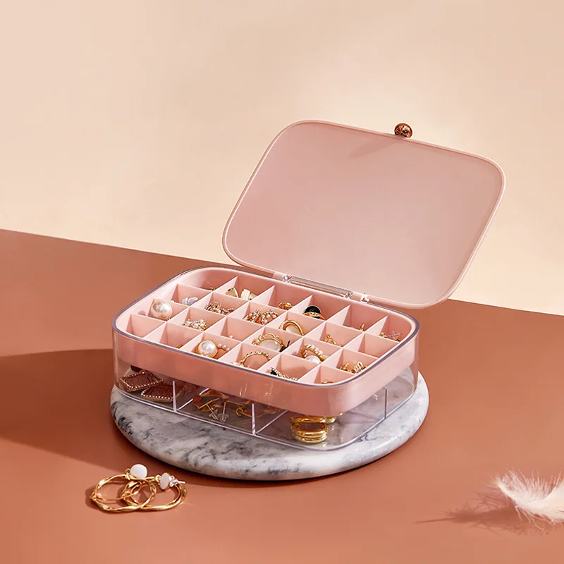 1pcs Jewelry Storage Box Multifunctional Household Dressing Table Jewelry Ring Multi-layer Storage Box