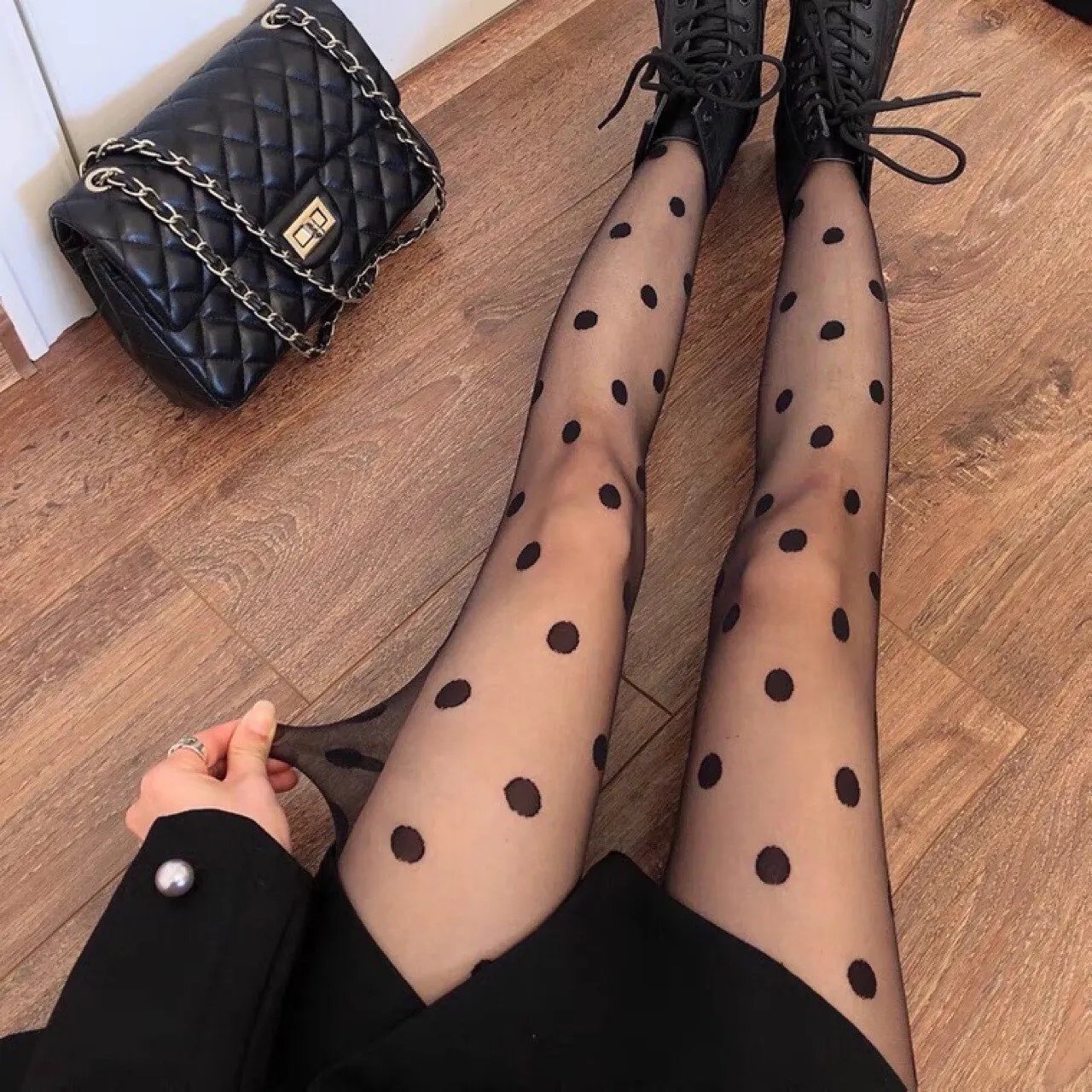 1 Piece Sexy Women Pantyhose Tights Seamless Sexy Lace Mesh Fishnet Summer Nylon Dot Print Tight Stocking Female Hosiery image 5