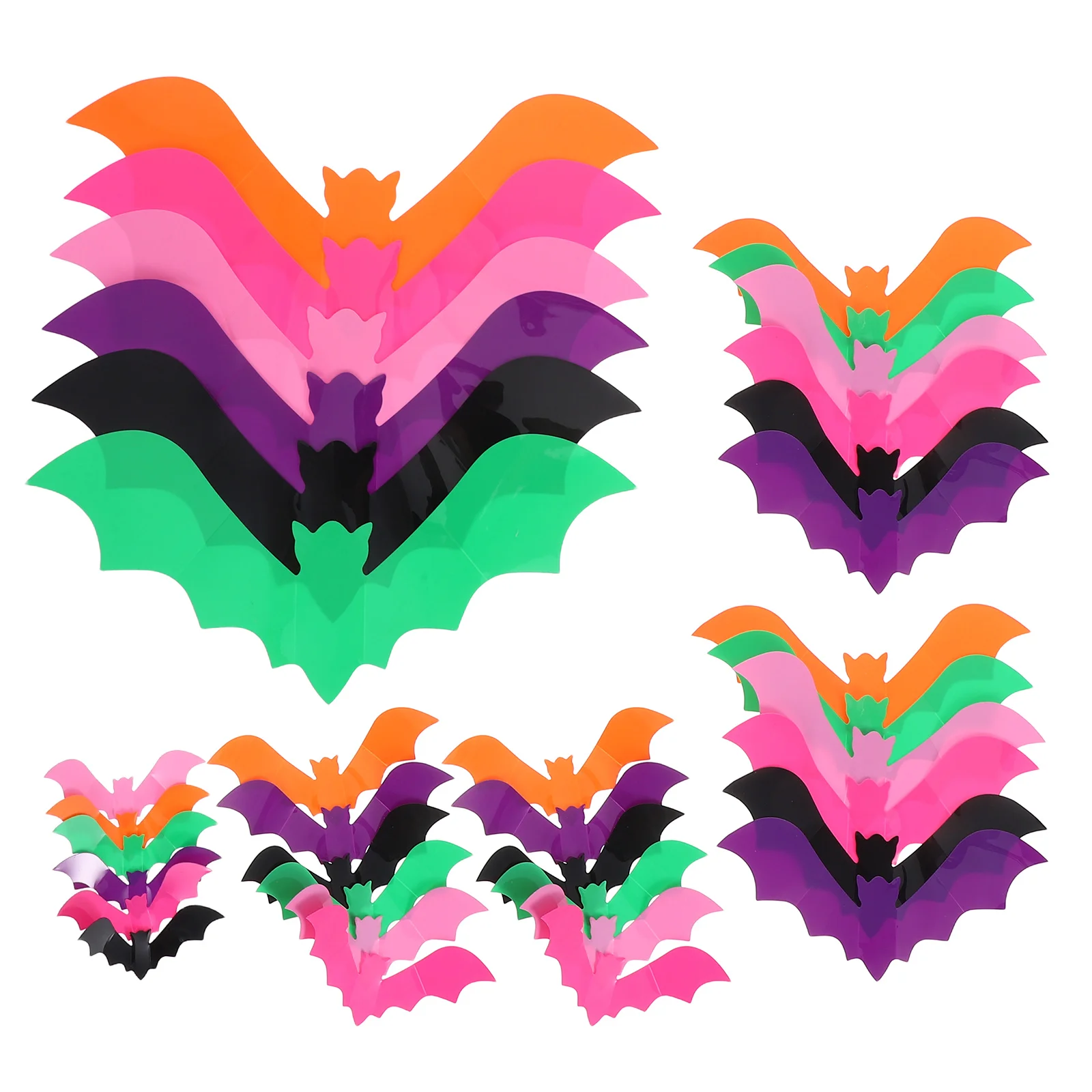 

48 Pcs Halloween Bat Sticker 3d Stickers Decorations Wall Decals Bathroom Pvc Walls