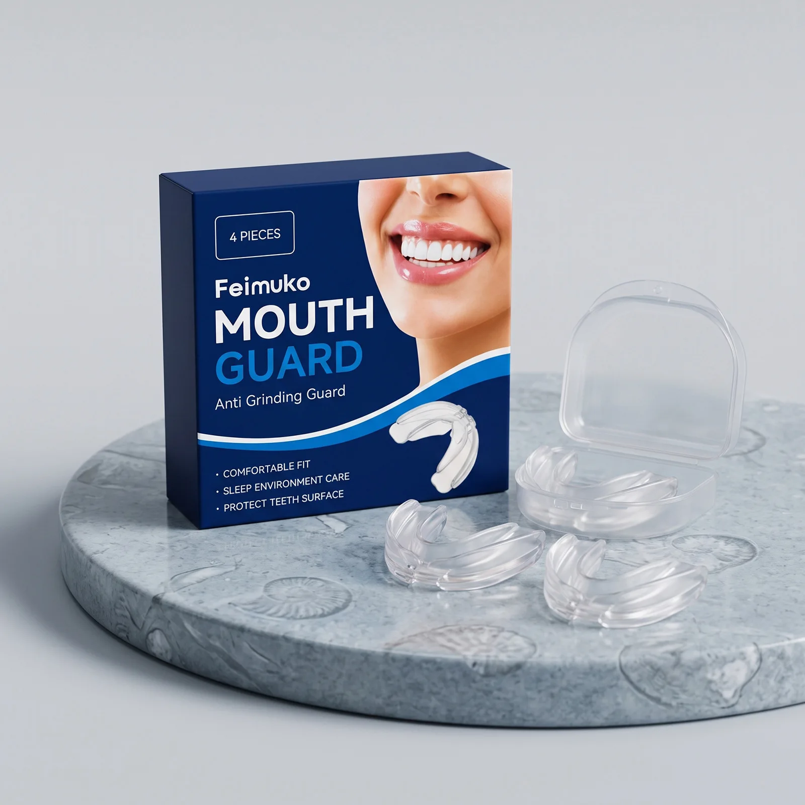 4Pcs Moldable Night Mouth Guard Anti Teeth Grinding Bruxism Dental Guard Sleep Mouthpiece Teeth Whitening Tray With Storage Case