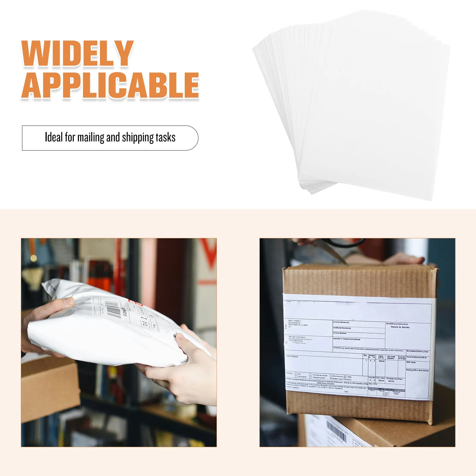 100Sheets A4 Matte Label Paper Self-Adhesive Printable Stickers for Mailing Labels Barcode Craft Storage Moving Box Labels