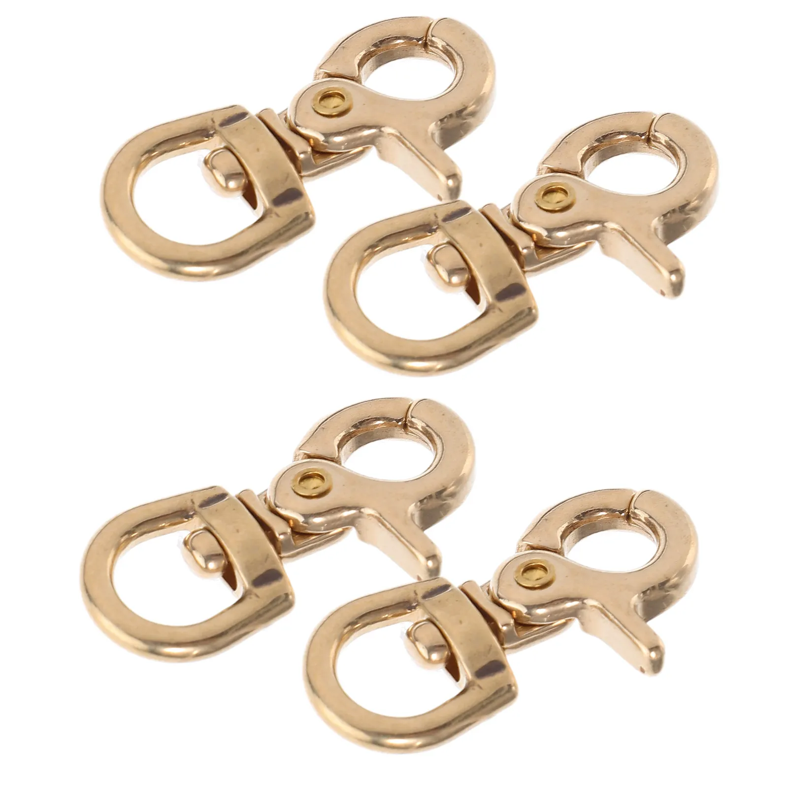 4Pcs Solid Brass Swivel Lobster Clasps Quick Release Snap Hooks Keychain Lanyard Clips Small Spring Clasp Connector for DIY