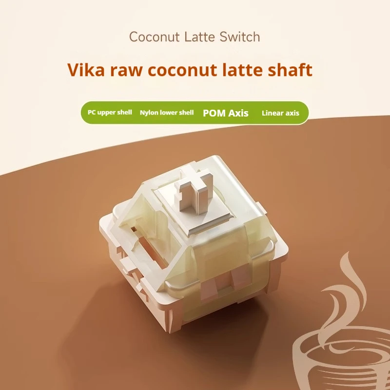 

Weikavraw Coconut Latte Shaft Hifi Seiyuu Mahjong Customized Mechanical Keyboard Shaft Five-Pin Linear Shaft