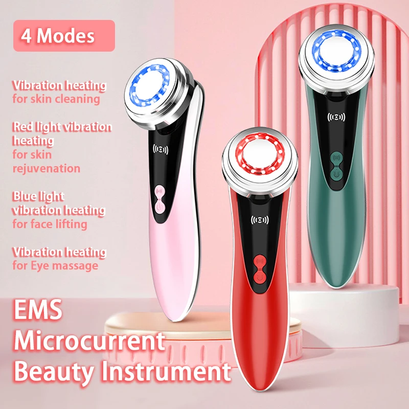 Face Lift Devices Facial Skin Massager Microcurrent Skin Care Women Facial Massager Beauty Tool Pink/Green/Red