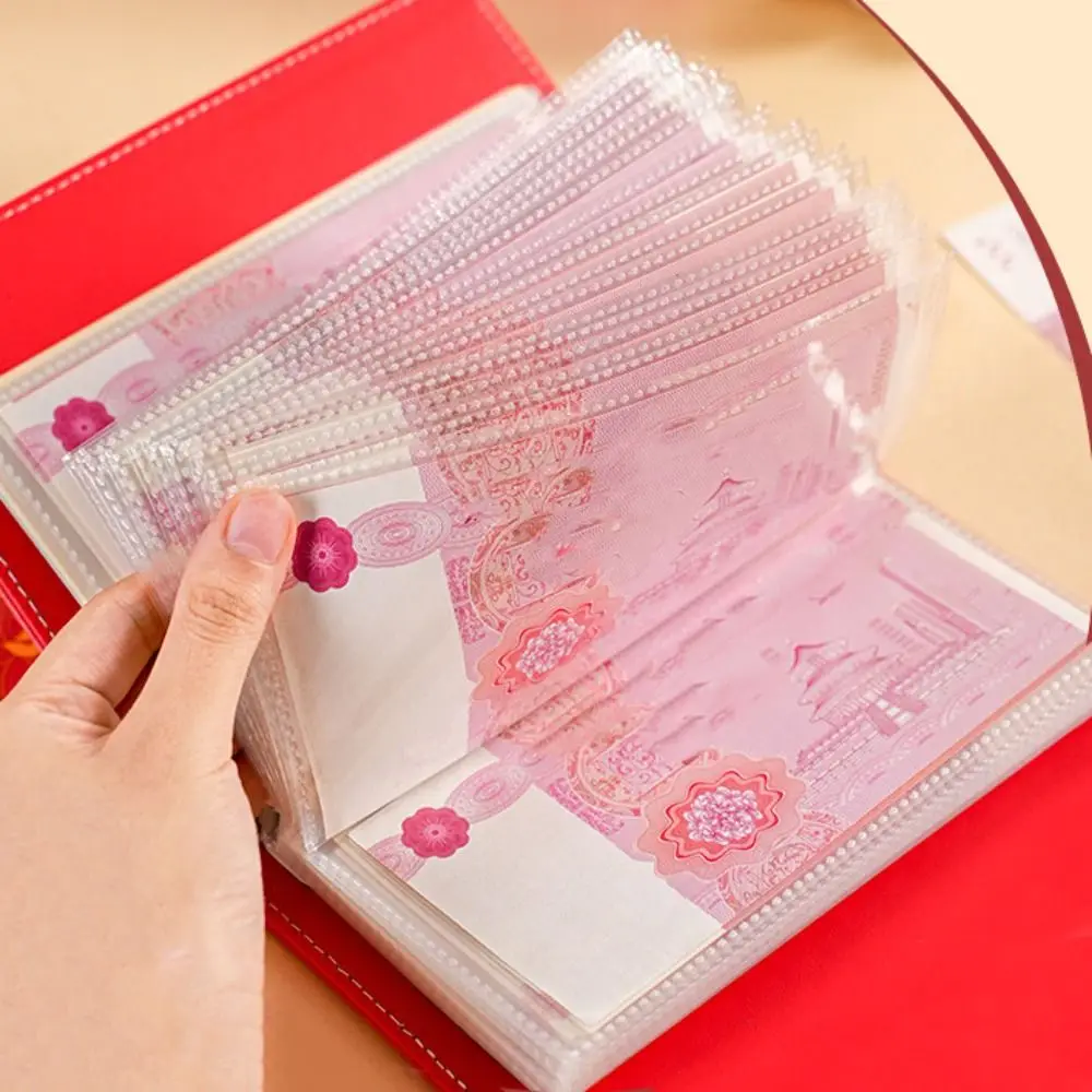 محفظة تخزين توفير المال الموثق كتيب المغلفات النقدية الميزانية الموثق مع قفل 50 ورقة بولي Leather الجلود مخطط المنظم للجنسين #3