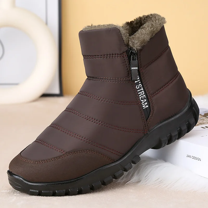 Men Ankle Snow Boots Waterproof Non Slip Shoes for Men Casual Keep Warm Plush Plus Size Couple Footwear Chaussure Homme