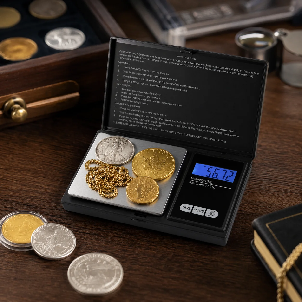 Mini Electronic Scale Pocket Digital Scale for Gold Sterling Silver Jewelry Scale Precision Scale 200/500g/1000gX0.01g/0.1g