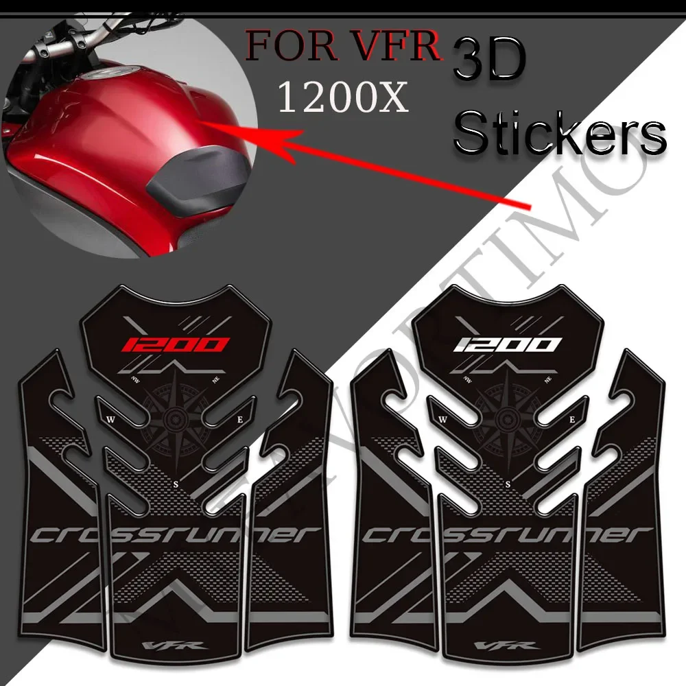 

For Honda VFR 1200X 1200 X VFR1200X Crosstourer Tank Pad Grips Gas Fuel Oil Kit Knee Motorcycle Decals Stickers Protector