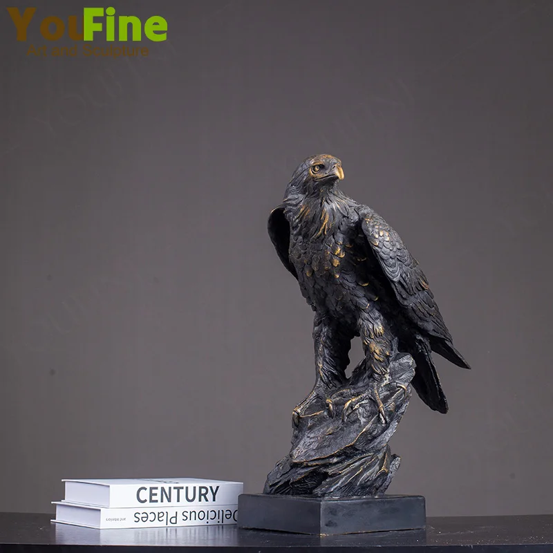 Bronze Eagle Statue Antique Bronze Eagle Sculpture With Marble Base Bronze Casting Animal Art Crafts For Home Decor Ornaments