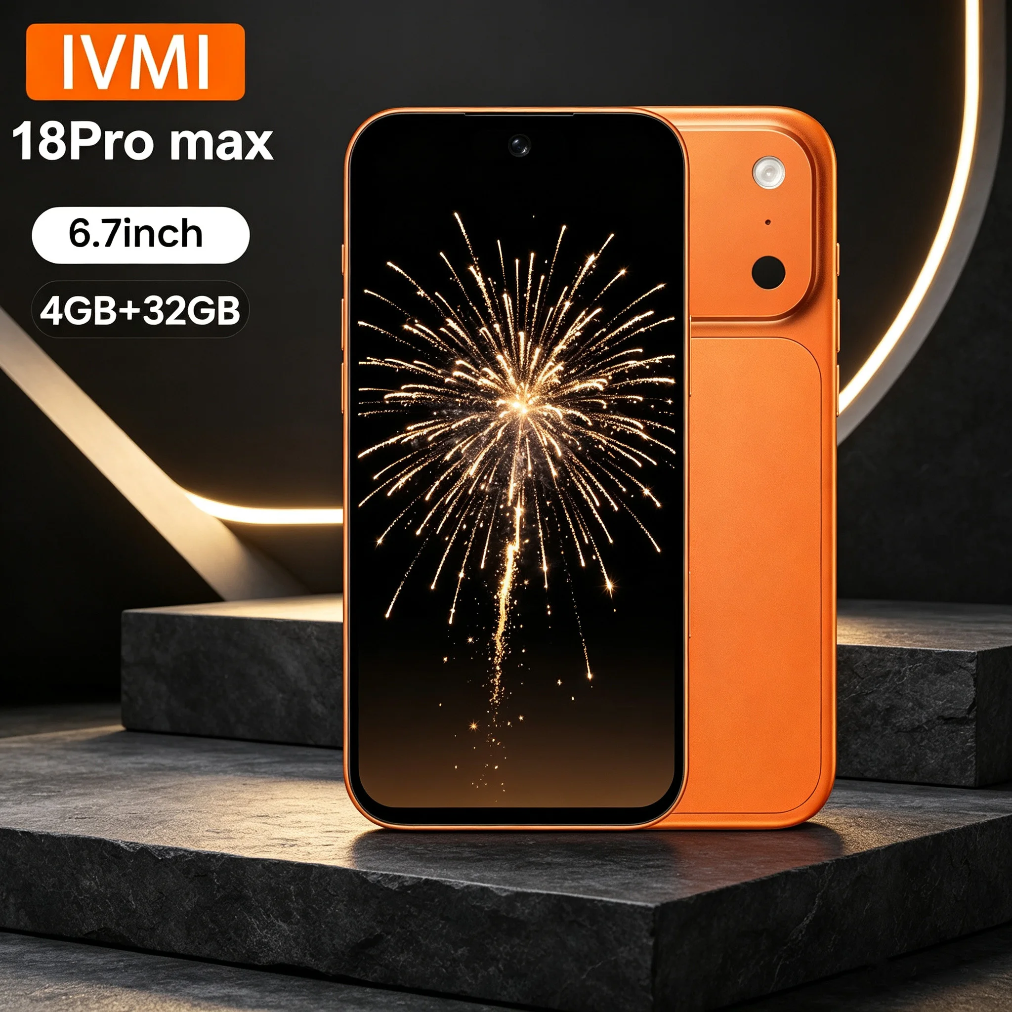 IVMI New 18Pro Max Smartphone 32GB ROM Android12.0 Wifi Dual SIM Play Store 4G Network 6.7