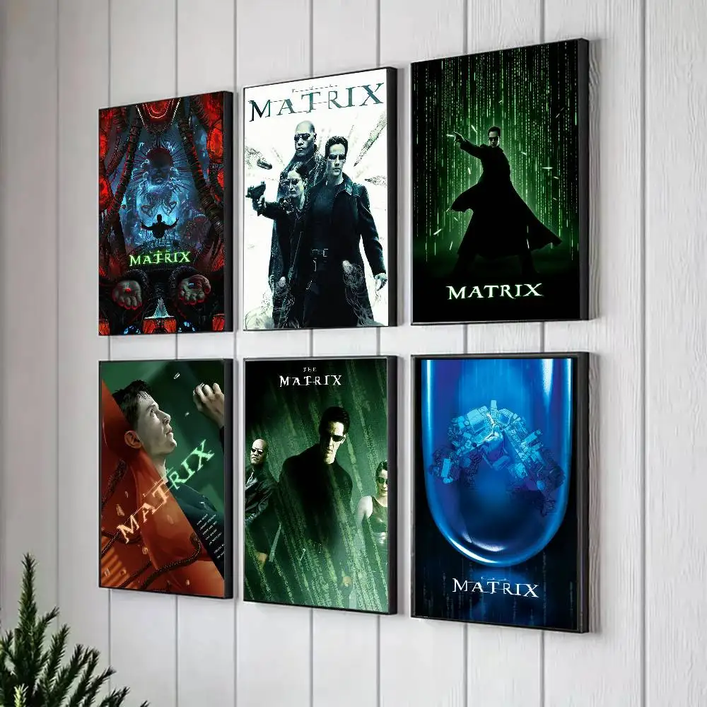 The M-Matrix Science Fiction Action Movies Poster Art Sticky Wall Waterproof Home Living Room Bedroom Bar Aesthetic Decoration