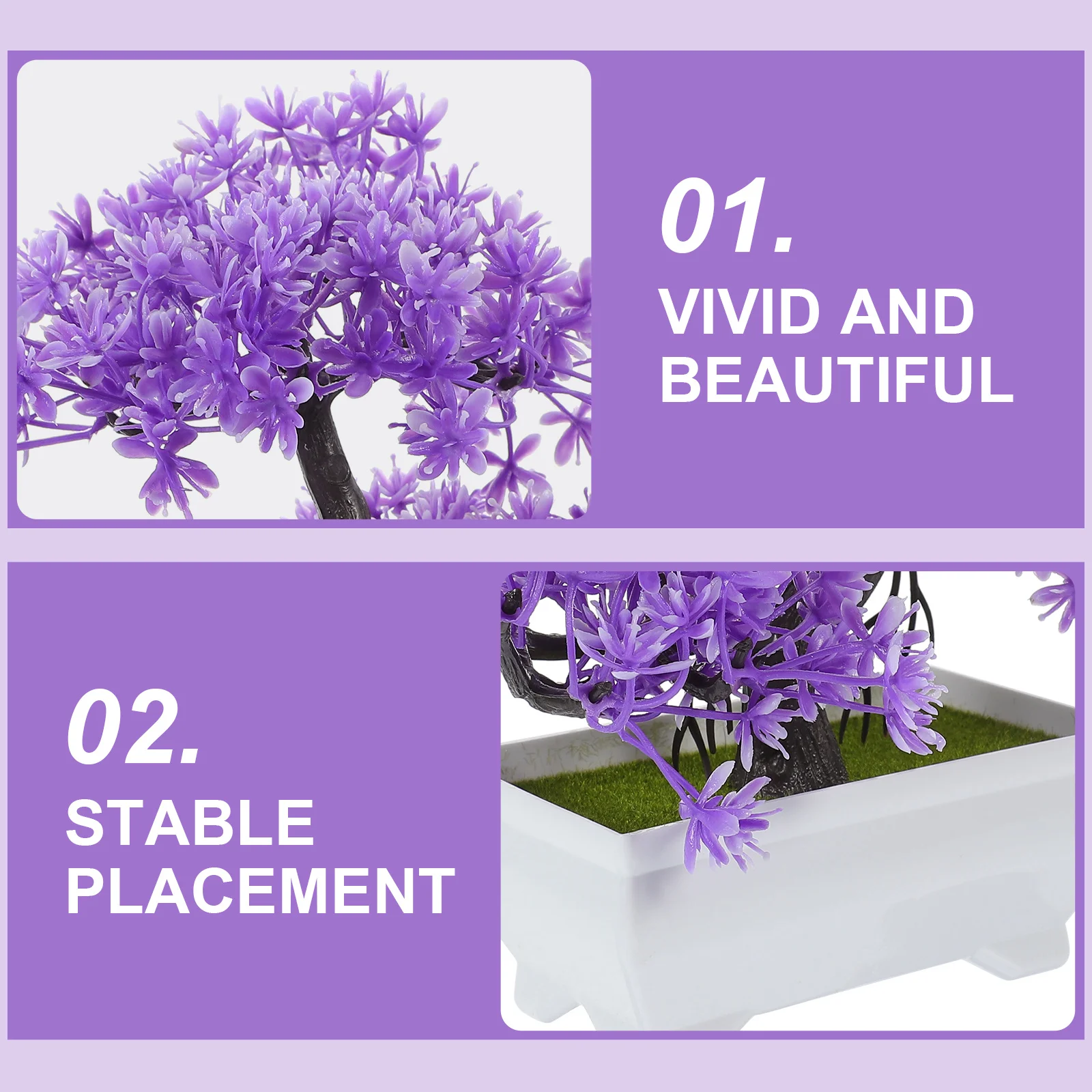 

2Pcs Artificial Bonsai Tree Compact Exquisite Pine Ornaments for Bedroom Bathroom Office Artificial Bonsai Tree Realistic