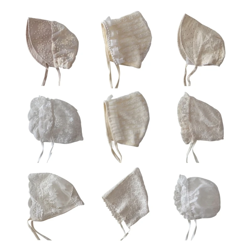 

B2EB Infant Bonnet Foldable Lace Bonnet Breathable Sun Hat for Infant Camping Travel