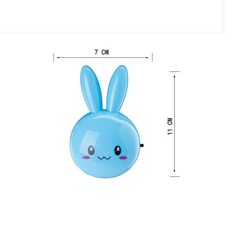 3 Colors LED Cartoon Rabbit Night Lamp Switch ON/OFF Wall Light AC110v US Plug Bedside Lamp For Children Kids Baby Gifts