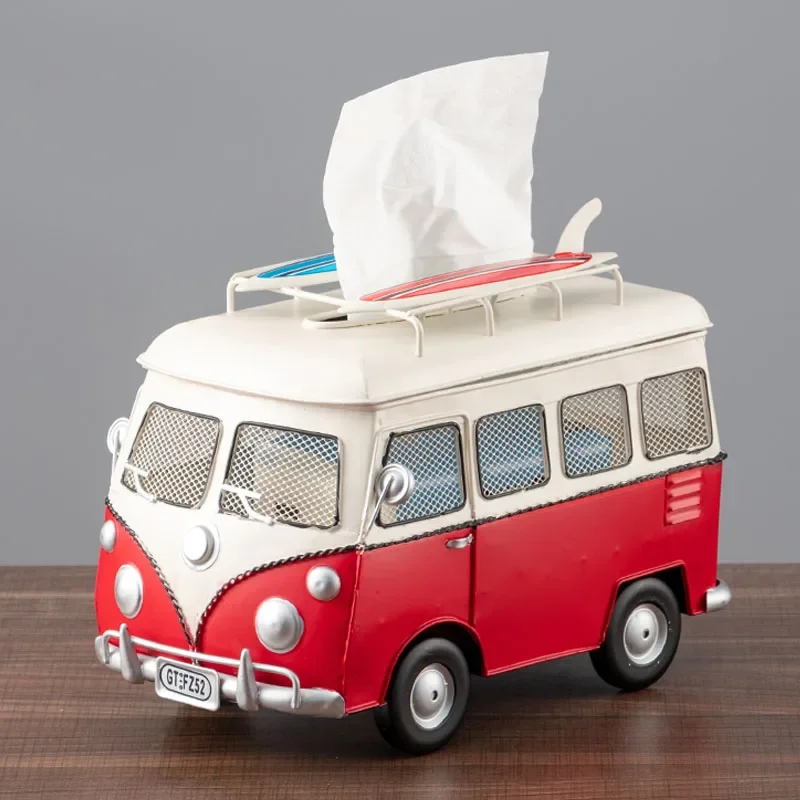 Decoration Bus Model Multifunction Car Model Tissue Box Home Supplier Living Room Decoration Crafts Kids Birthday Gifts