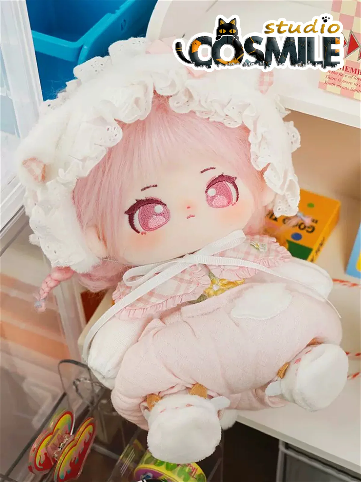 No Attributes Demon Leopard Monster Beast Ears Pink Wig Stuffed Plushie Plush 20cm Doll Only Body Skeleton XY