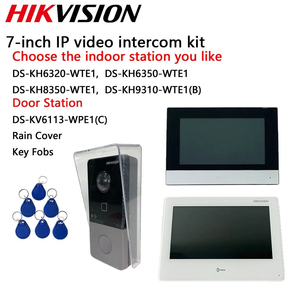 

Hikvision 7-дюймовый комплект IP-видеодомофона DS-KH6320-WTE1 DS-KH6350-WTE1 DS-KH8350-WTE1 DS-KH9310-WTE1(B) Станция DS-KV6113-WPE1(C)