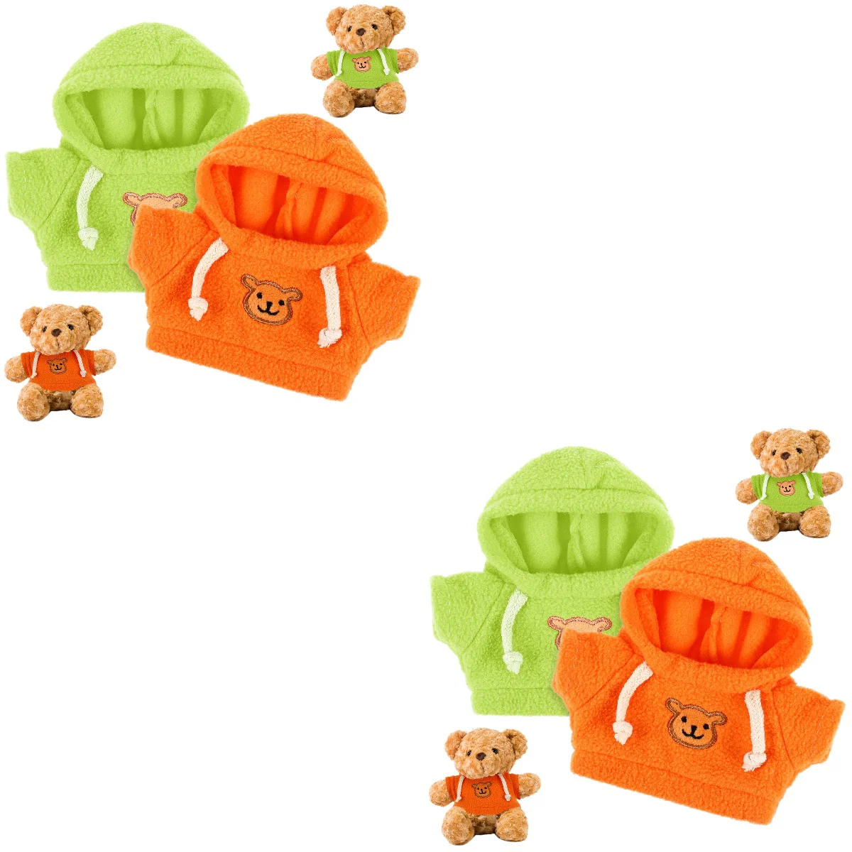 

2 Pack Plush Bear Clothes Toys Baby Stuffed Animal Decorative Reusable Costume for Decoration Small Garment Little Child